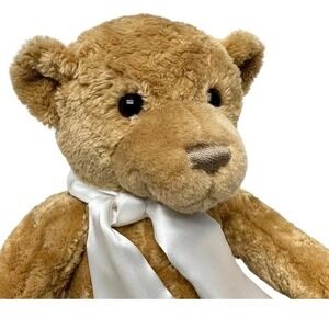 Lands' End 1997 Gund‎ 12" Brown Sitting Teddy Bear Aviator Scarf BEARON VON OOPS